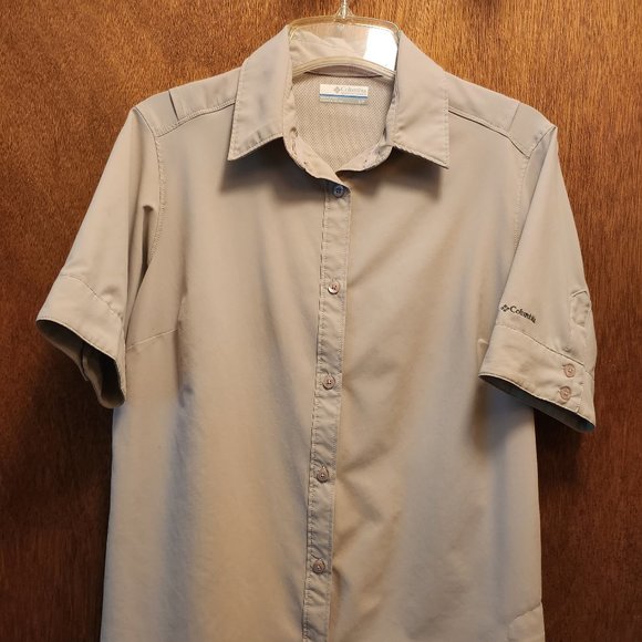 Columbia 3/4 Sleeve Button Down Shirt - Women's - Fossil - Small - Picture 1 of 8